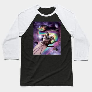 Space Cat Riding Dragon - Tacos And Rainbow Baseball T-Shirt